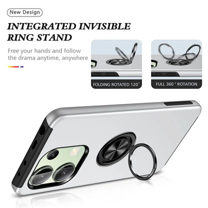 For Xiaomi Redmi Note 13 4G Case Anti-Drop PC+TPU Protective Cover with Rotary Kickstand