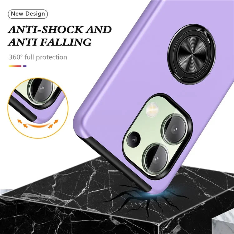 For Xiaomi Redmi Note 13 4G Case Anti-Drop PC+TPU Protective Cover with Rotary Kickstand