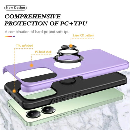 For Xiaomi Redmi Note 13 4G Case Anti-Drop PC+TPU Protective Cover with Rotary Kickstand