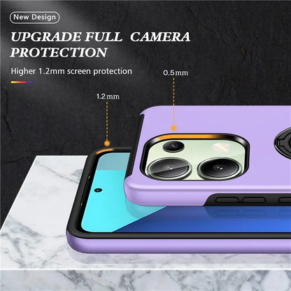 For Xiaomi Redmi Note 13 4G Case Anti-Drop PC+TPU Protective Cover with Rotary Kickstand