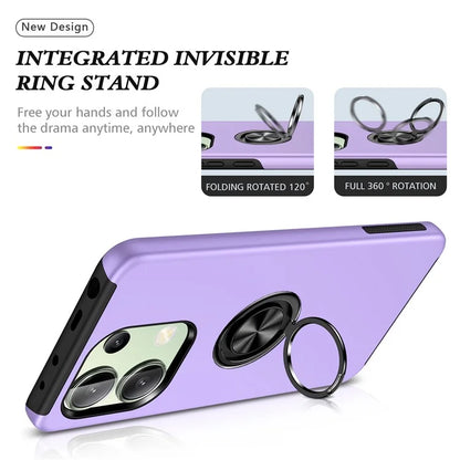 For Xiaomi Redmi Note 13 4G Case Anti-Drop PC+TPU Protective Cover with Rotary Kickstand