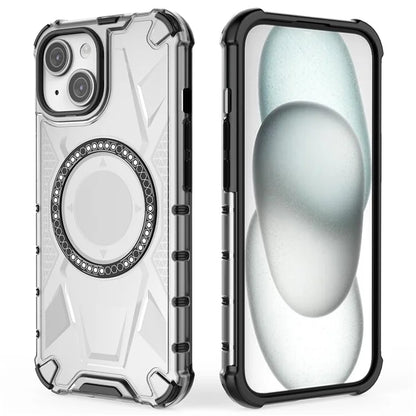 For iPhone 14 Magnetic Phone Case TPU Frame PC Back Hybrid Phone Cover