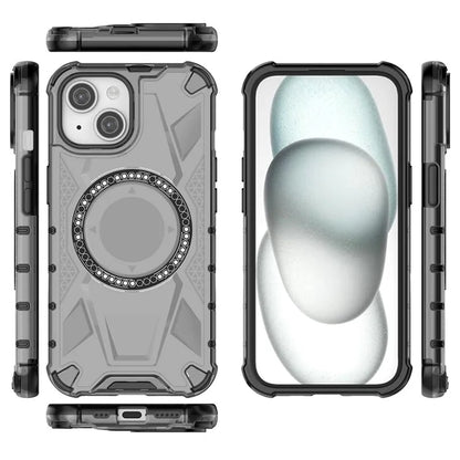 For iPhone 14 Magnetic Phone Case TPU Frame PC Back Hybrid Phone Cover