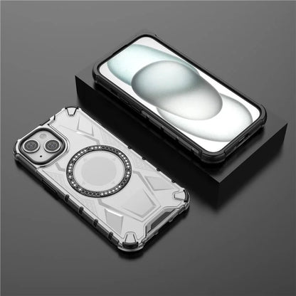 For iPhone 14 Magnetic Phone Case TPU Frame PC Back Hybrid Phone Cover
