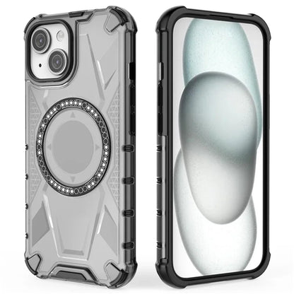 For iPhone 14 Magnetic Phone Case TPU Frame PC Back Hybrid Phone Cover