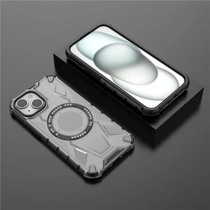 For iPhone 14 Magnetic Phone Case TPU Frame PC Back Hybrid Phone Cover