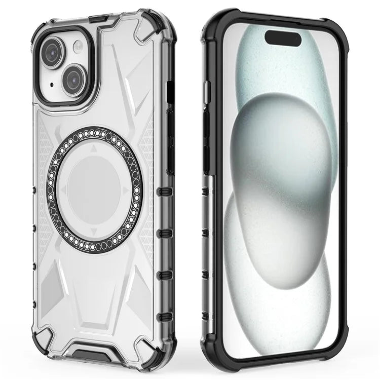 For iPhone 15 Magnetic Phone Case Compatible with MagSafe TPU Frame PC Back Cover