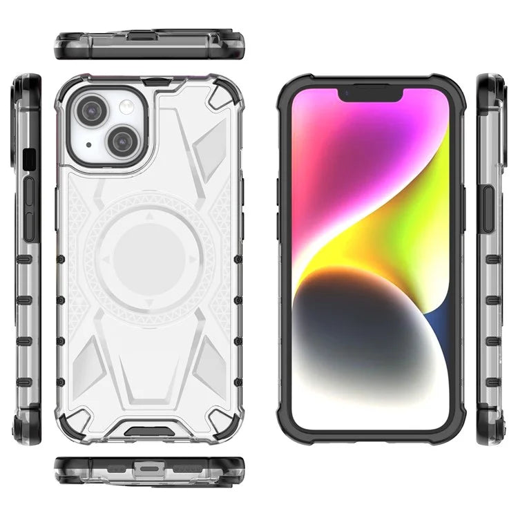 For iPhone 14 Case PC+TPU Reinforced Corners Hybrid Phone Cover