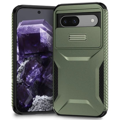 For Google Pixel 8a Case TPU+PC Phone Cover with Slide Lens Lid