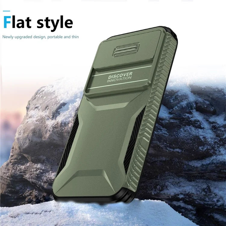 For Google Pixel 8a Case TPU+PC Phone Cover with Slide Lens Lid