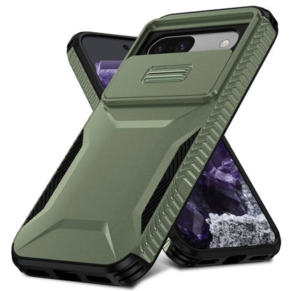 For Google Pixel 8a Case TPU+PC Phone Cover with Slide Lens Lid