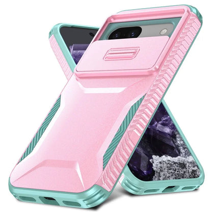 For Google Pixel 8a Case TPU+PC Phone Cover with Slide Lens Lid