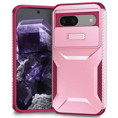 For Google Pixel 8a Case TPU+PC Phone Cover with Slide Lens Lid