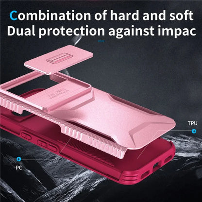 For Google Pixel 8a Case TPU+PC Phone Cover with Slide Lens Lid