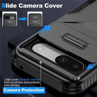 For Google Pixel 8a Case TPU+PC Phone Cover with Slide Lens Lid