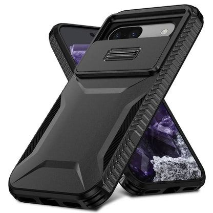 For Google Pixel 8a Case TPU+PC Phone Cover with Slide Lens Lid
