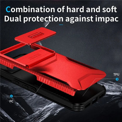 For Google Pixel 8a Case TPU+PC Phone Cover with Slide Lens Lid