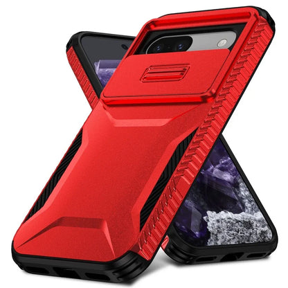 For Google Pixel 8a Case TPU+PC Phone Cover with Slide Lens Lid