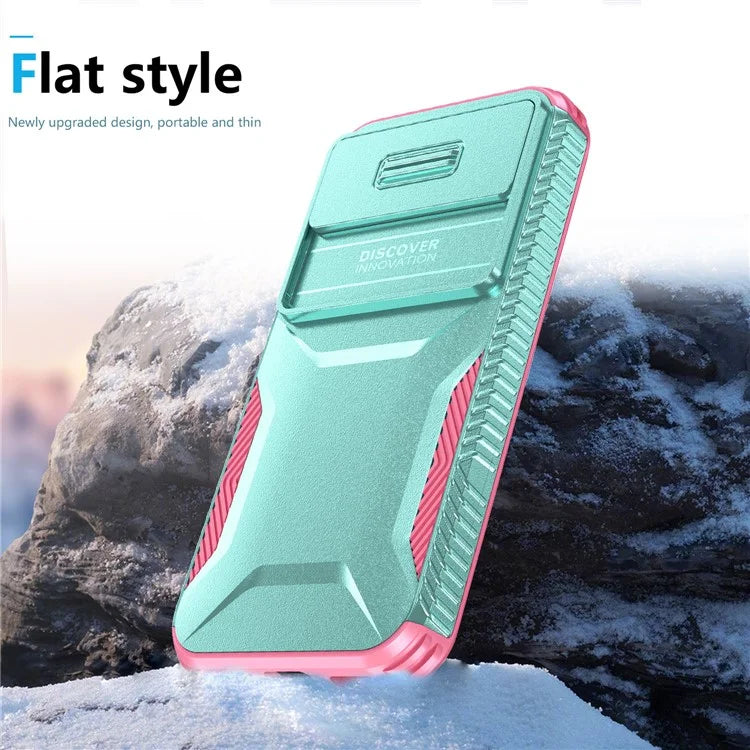 For Google Pixel 8a Case TPU+PC Phone Cover with Slide Lens Lid