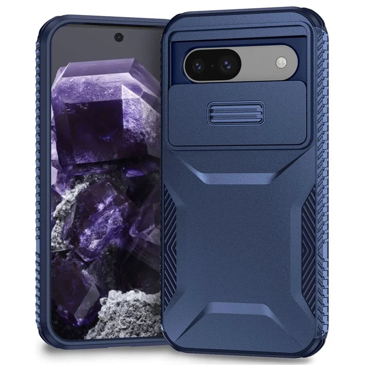 For Google Pixel 8a Case TPU+PC Phone Cover with Slide Lens Lid