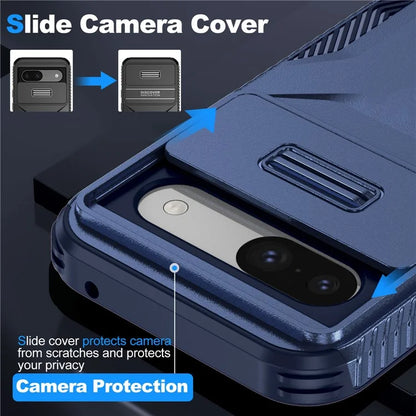 For Google Pixel 8a Case TPU+PC Phone Cover with Slide Lens Lid