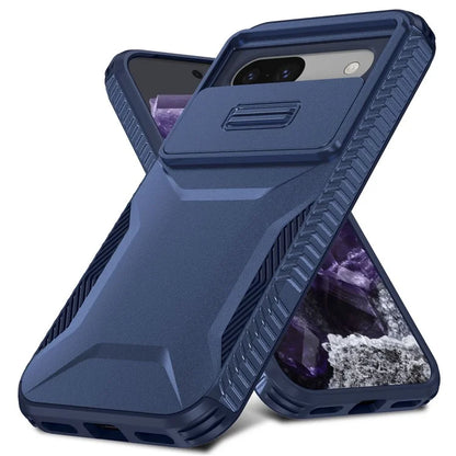 For Google Pixel 8a Case TPU+PC Phone Cover with Slide Lens Lid