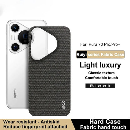 IMAK Ruiyi Series for Huawei Pura 70 Pro / Pura 70 Pro+ Case Fabric PU Leather Coated PC Phone Cover