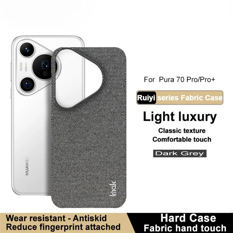 IMAK Ruiyi Series for Huawei Pura 70 Pro / Pura 70 Pro+ Case Fabric PU Leather Coated PC Phone Cover