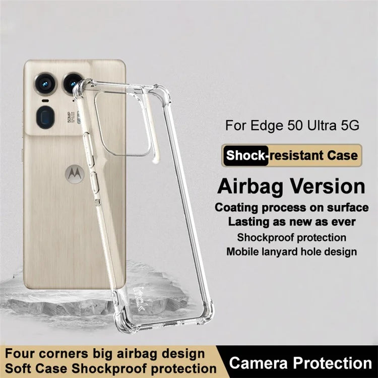 IMAK For Motorola Edge 50 Ultra 5G / Moto X50 Ultra 5G Case TPU Clear Back Cover Airbag Corners