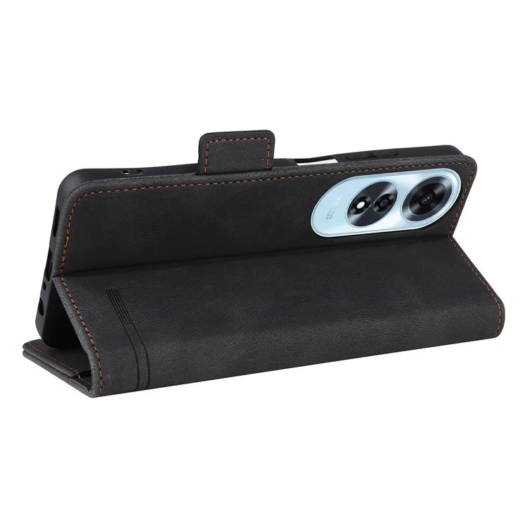 For Oppo A60 4G Wallet Case Hardware Decor PU Leather Stand Phone Cover