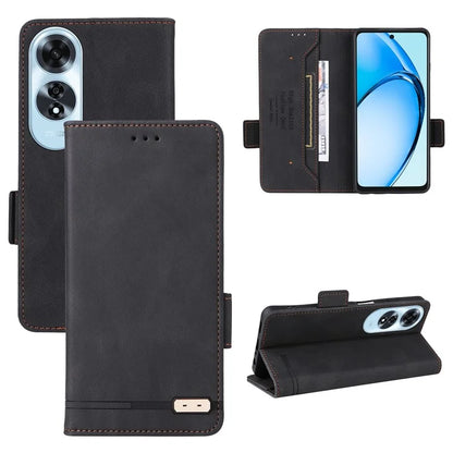 For Oppo A60 4G Wallet Case Hardware Decor PU Leather Stand Phone Cover