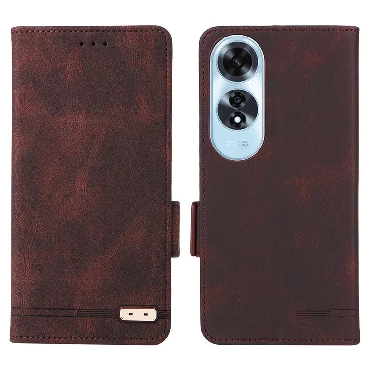 For Oppo A60 4G Wallet Case Hardware Decor PU Leather Stand Phone Cover