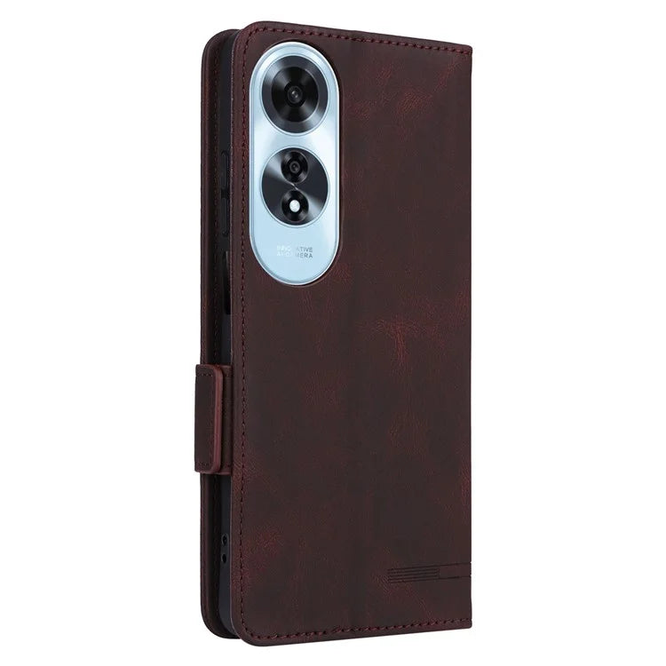 For Oppo A60 4G Wallet Case Hardware Decor PU Leather Stand Phone Cover