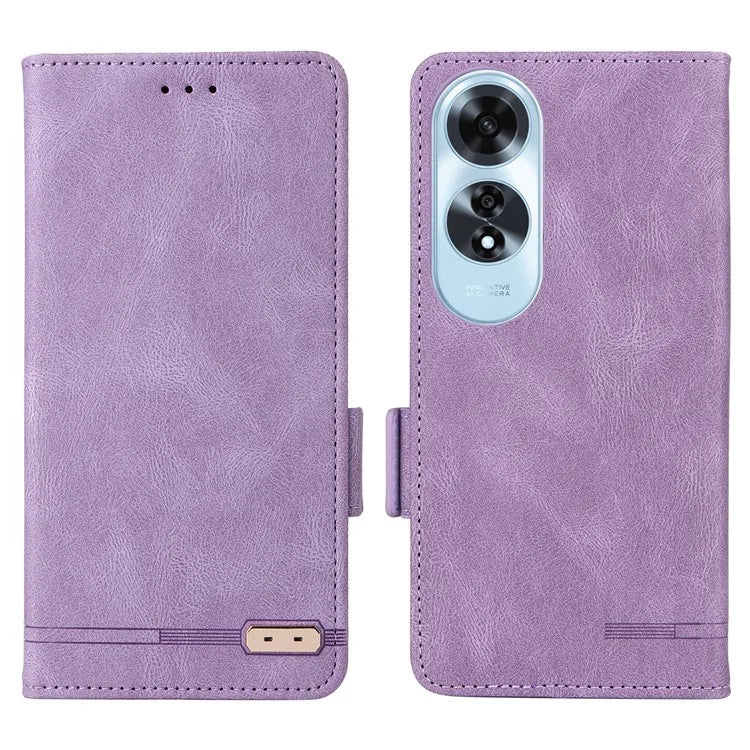 For Oppo A60 4G Wallet Case Hardware Decor PU Leather Stand Phone Cover