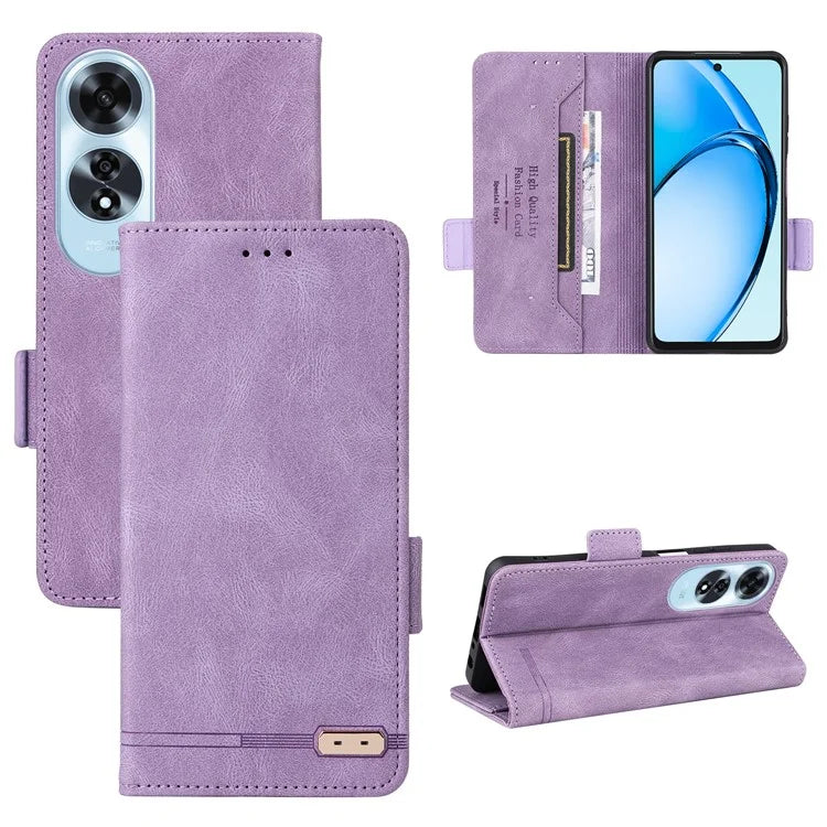 For Oppo A60 4G Wallet Case Hardware Decor PU Leather Stand Phone Cover