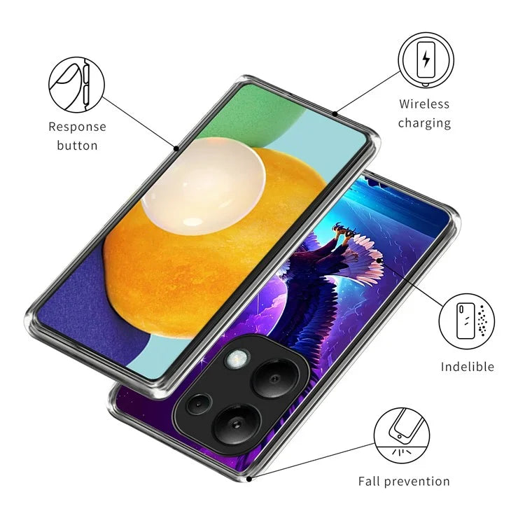 For Xiaomi Redmi Note 13 Pro 4G / Poco M6 Pro 4G Case Scratch-Proof Pattern Printing TPU Back Phone Cover