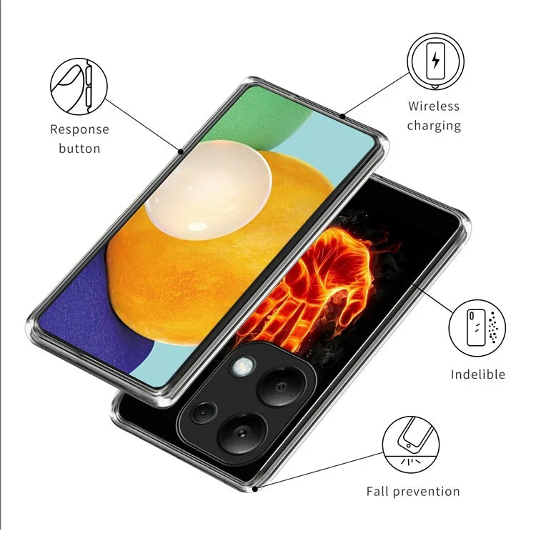For Xiaomi Redmi Note 13 Pro 4G / Poco M6 Pro 4G Case Scratch-Proof Pattern Printing TPU Back Phone Cover