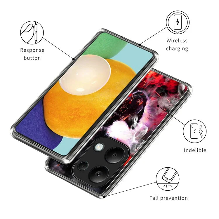 For Xiaomi Redmi Note 13 Pro 4G / Poco M6 Pro 4G Case Scratch-Proof Pattern Printing TPU Back Phone Cover