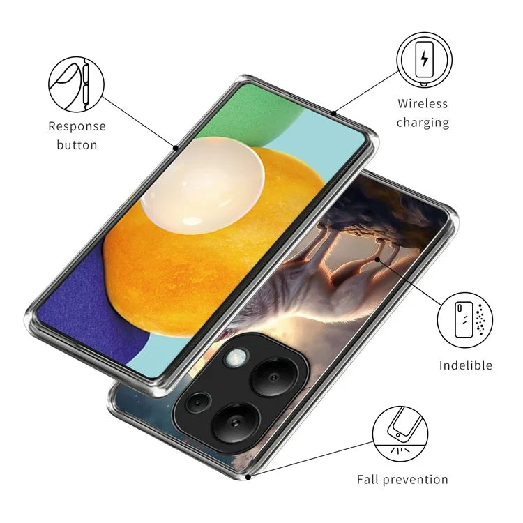 For Xiaomi Redmi Note 13 Pro 4G / Poco M6 Pro 4G Case Scratch-Proof Pattern Printing TPU Back Phone Cover