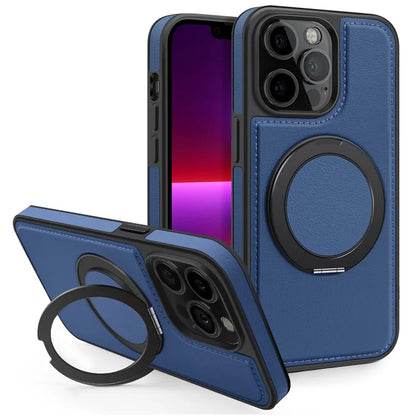 For iPhone 13 Pro Case Leather+PC+TPU Kickstand Phone Cover Compatible with MagSafe