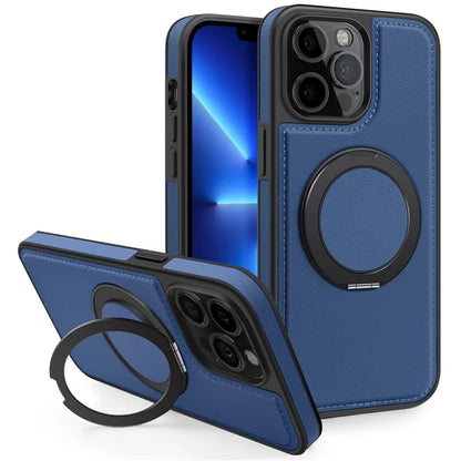 For iPhone 13 Pro Max Case Compatible with MagSafe Leather+PC+TPU Kickstand Phone Cover