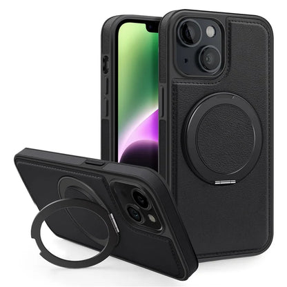 For iPhone 14 Case Compatible with MagSafe PU Leather+PC+TPU Protective Phone Cover