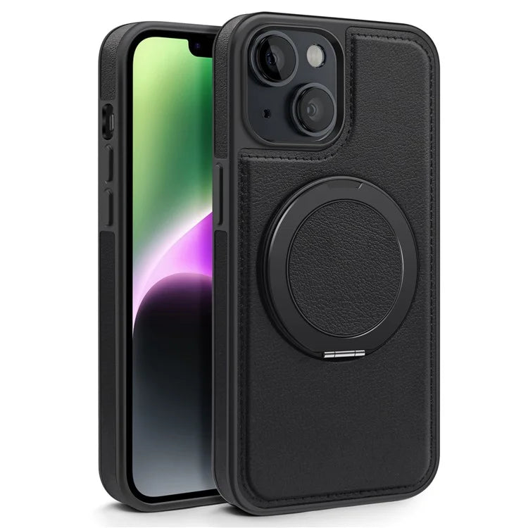 For iPhone 14 Case Compatible with MagSafe PU Leather+PC+TPU Protective Phone Cover
