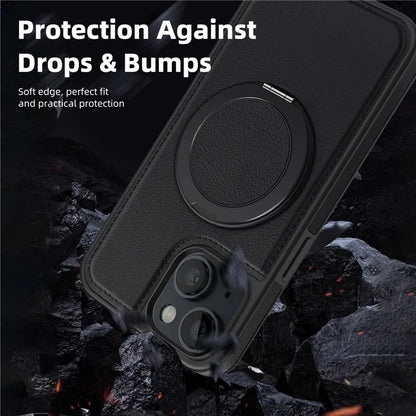 For iPhone 14 Case Compatible with MagSafe PU Leather+PC+TPU Protective Phone Cover