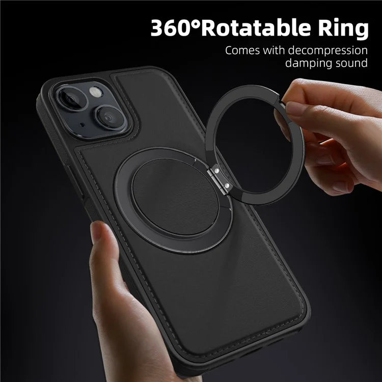 For iPhone 14 Case Compatible with MagSafe PU Leather+PC+TPU Protective Phone Cover