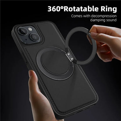 For iPhone 14 Case Compatible with MagSafe PU Leather+PC+TPU Protective Phone Cover