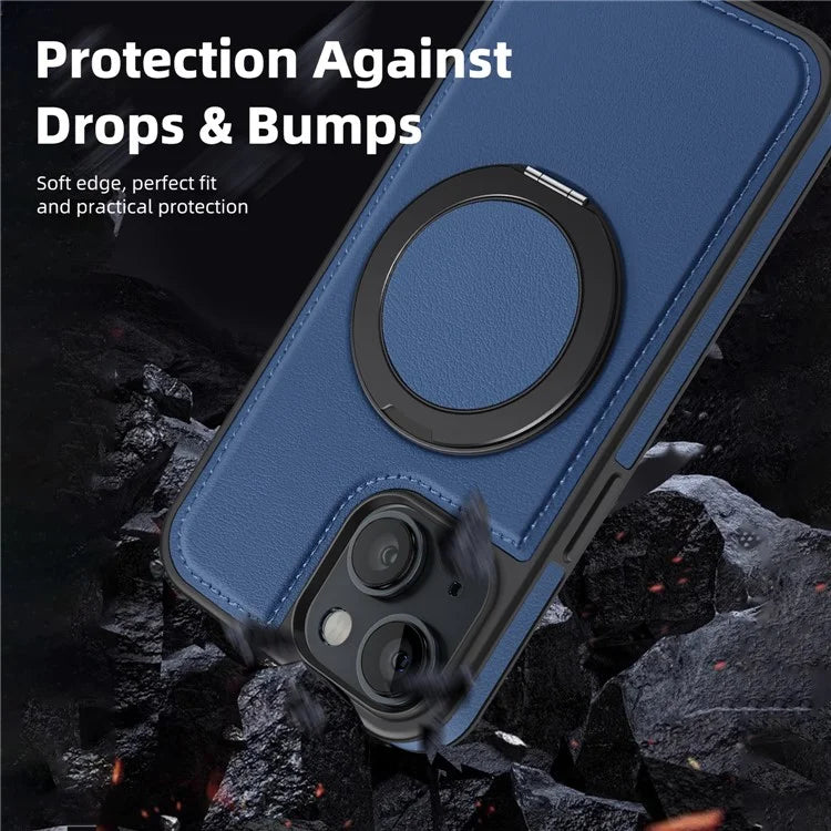 For iPhone 14 Case Compatible with MagSafe PU Leather+PC+TPU Protective Phone Cover