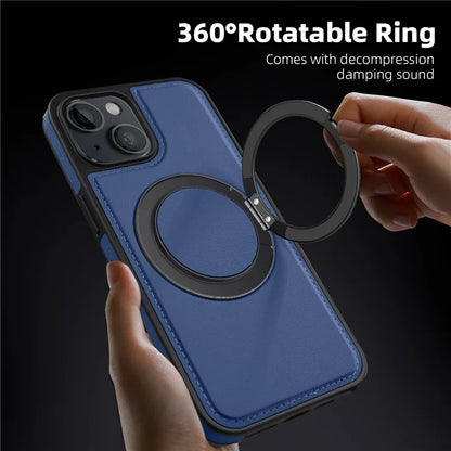 For iPhone 14 Case Compatible with MagSafe PU Leather+PC+TPU Protective Phone Cover