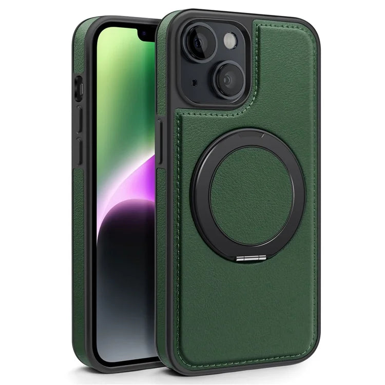For iPhone 14 Case Compatible with MagSafe PU Leather+PC+TPU Protective Phone Cover