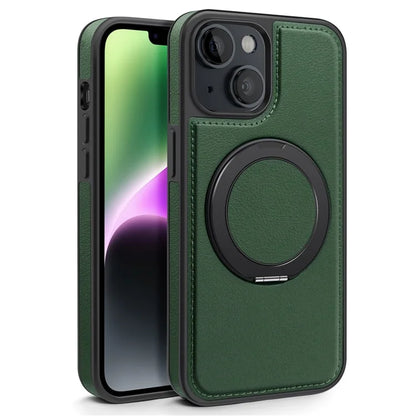 For iPhone 14 Case Compatible with MagSafe PU Leather+PC+TPU Protective Phone Cover